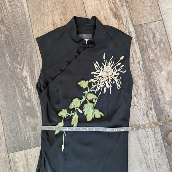 Vintage Sue Wong 100% Silk Black Floral Women's Dress Size 6 - Picture 11 of 12